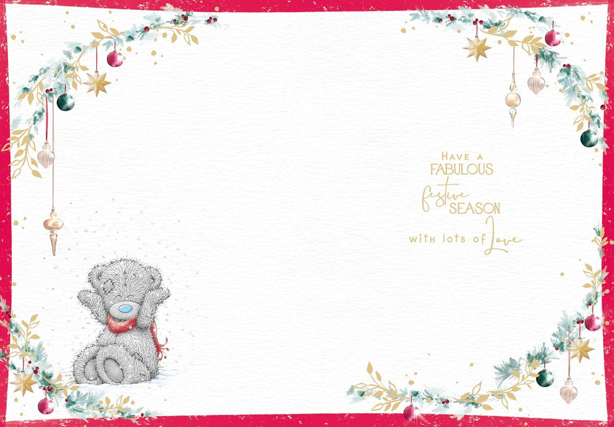Bear Next To A Snowman Special Sister Christmas Card