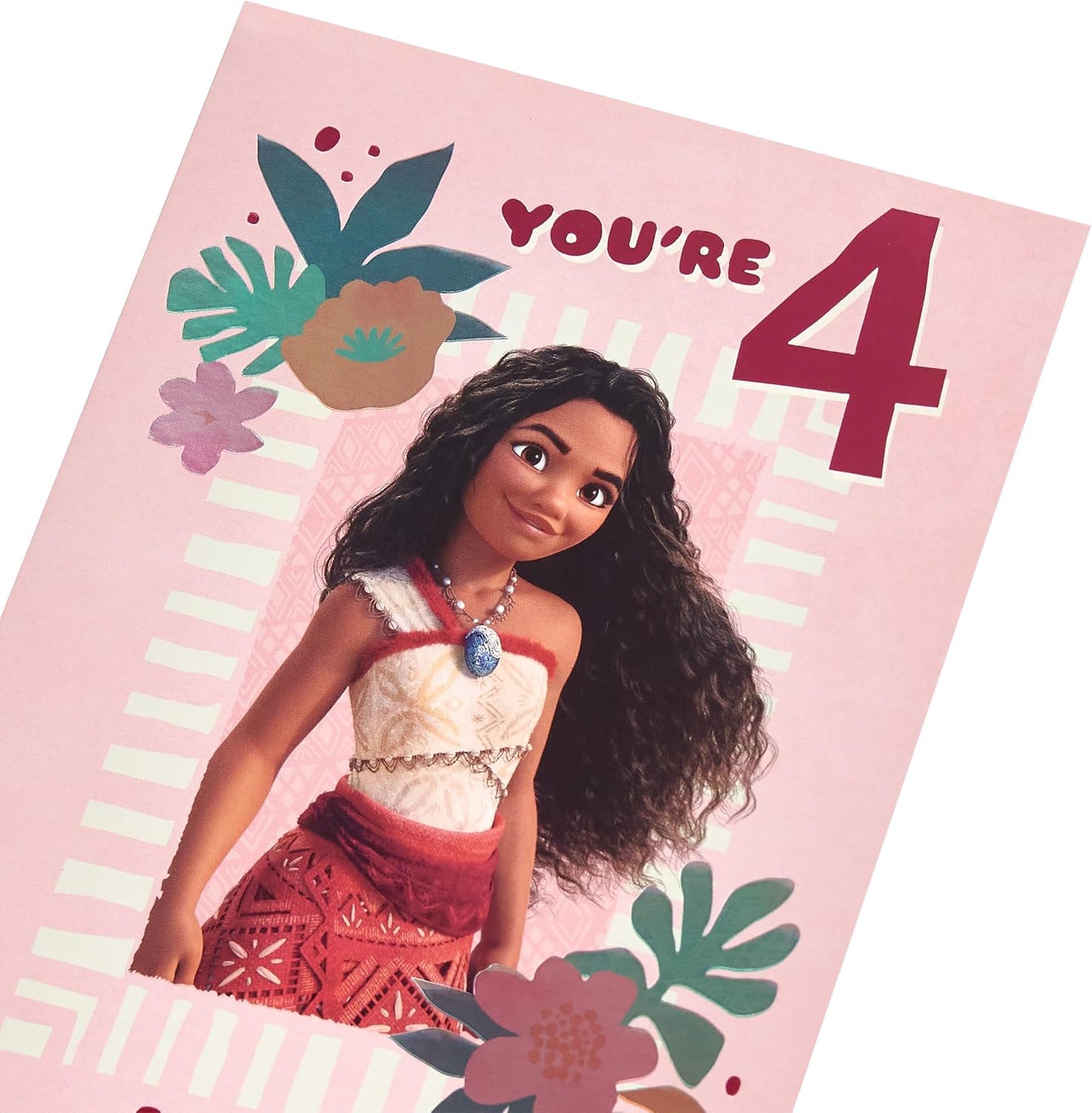 Disney Moana Design 4th Birthday Card with Activity Inside