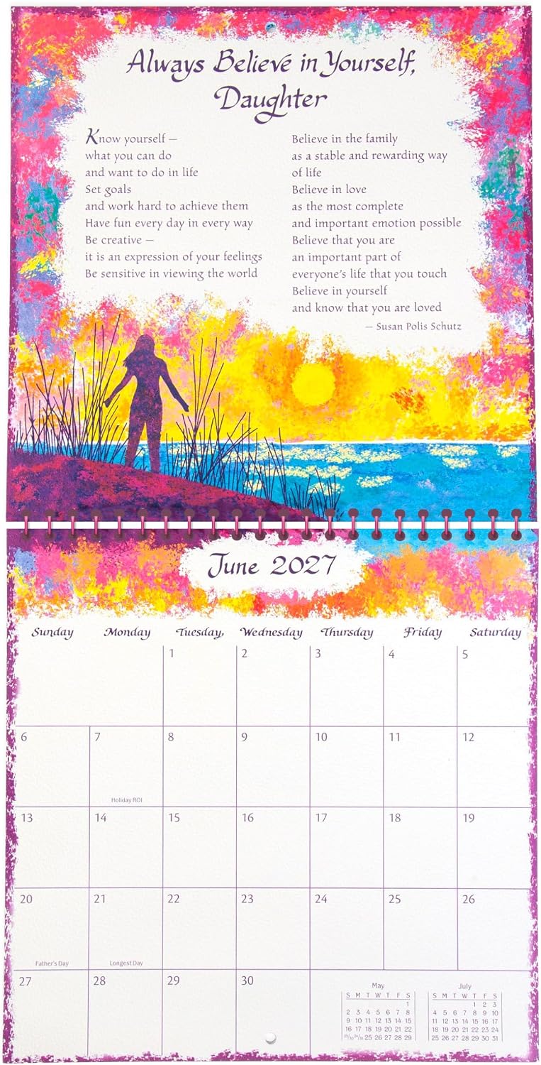 For My Beautiful Daughter Blue Mountain Arts Collection Hanging Wall Calendar