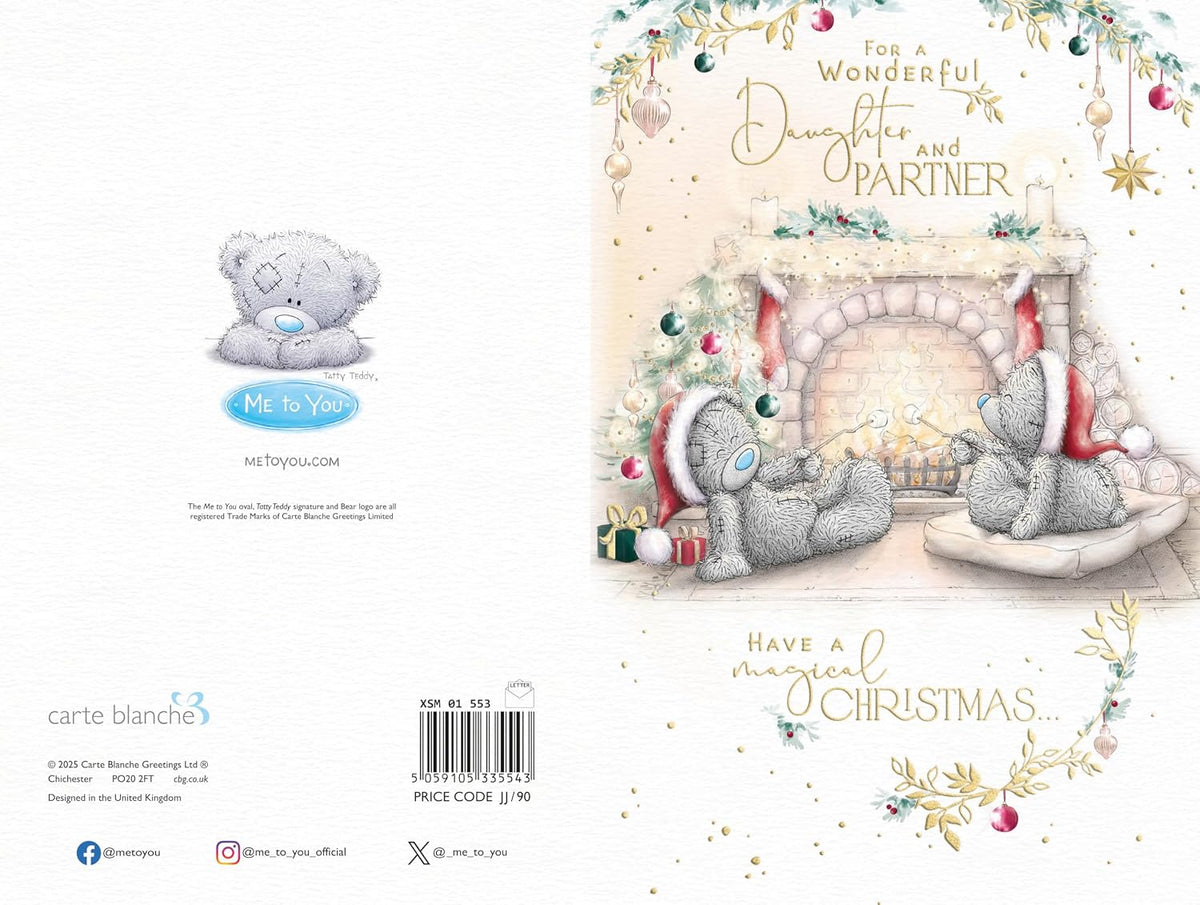 Bears Toasting Marshmallows Wonderful Daughter And Partner Christmas Card