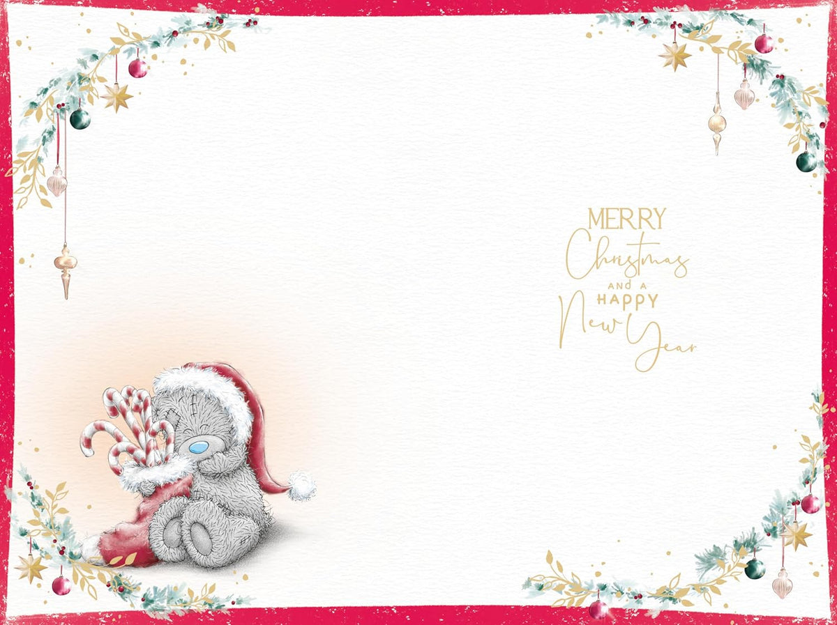 Bear Holding a Candy Cane Cousin Christmas Card