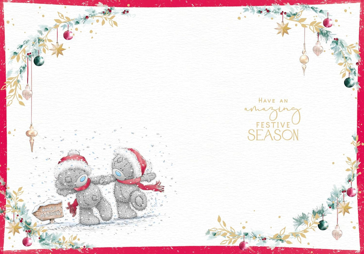 Bears Holding A Gift Lovely Friends Christmas Card