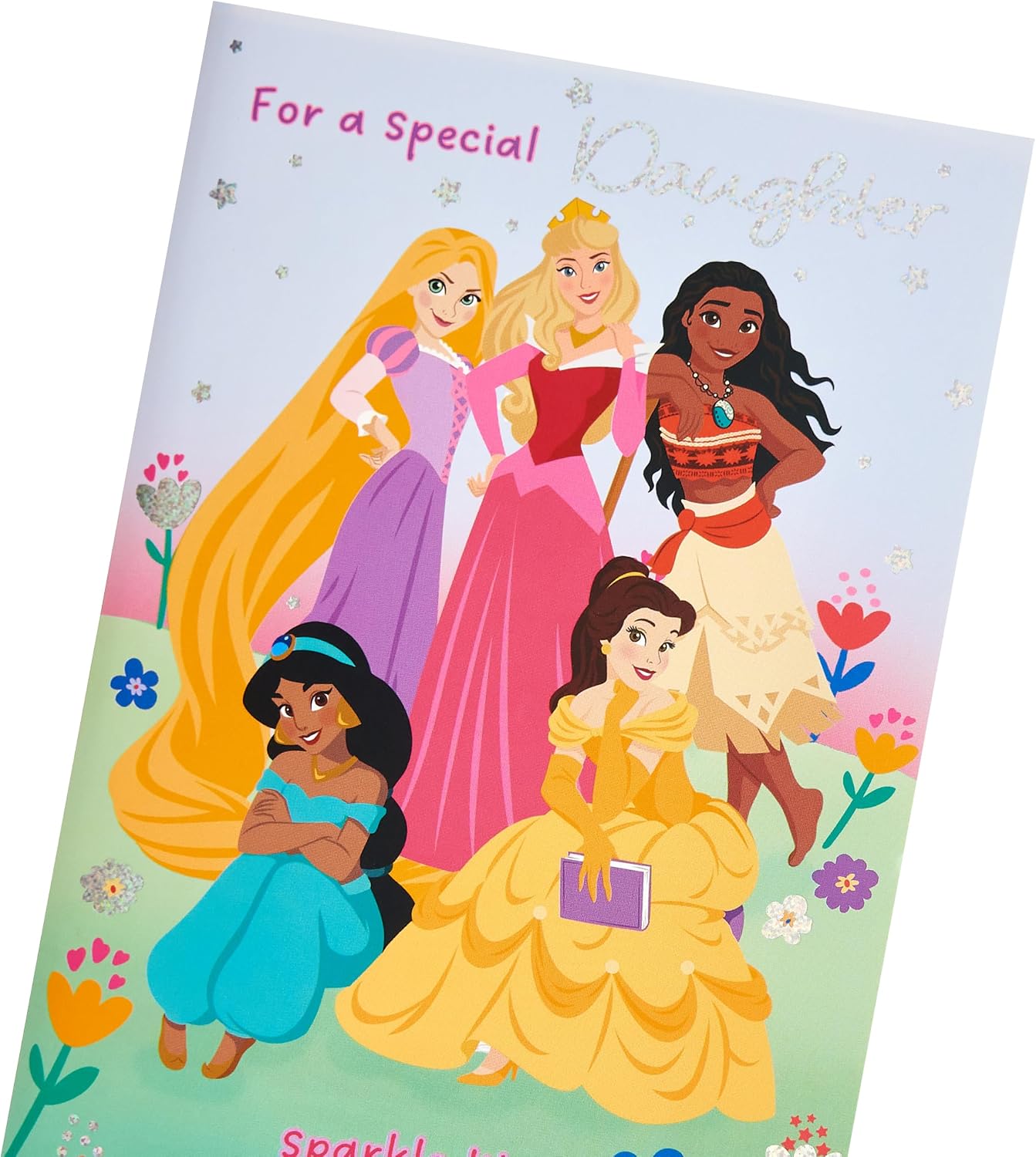 Princesses Design Daughter 3 Fold Birthday Card with Activity Inside