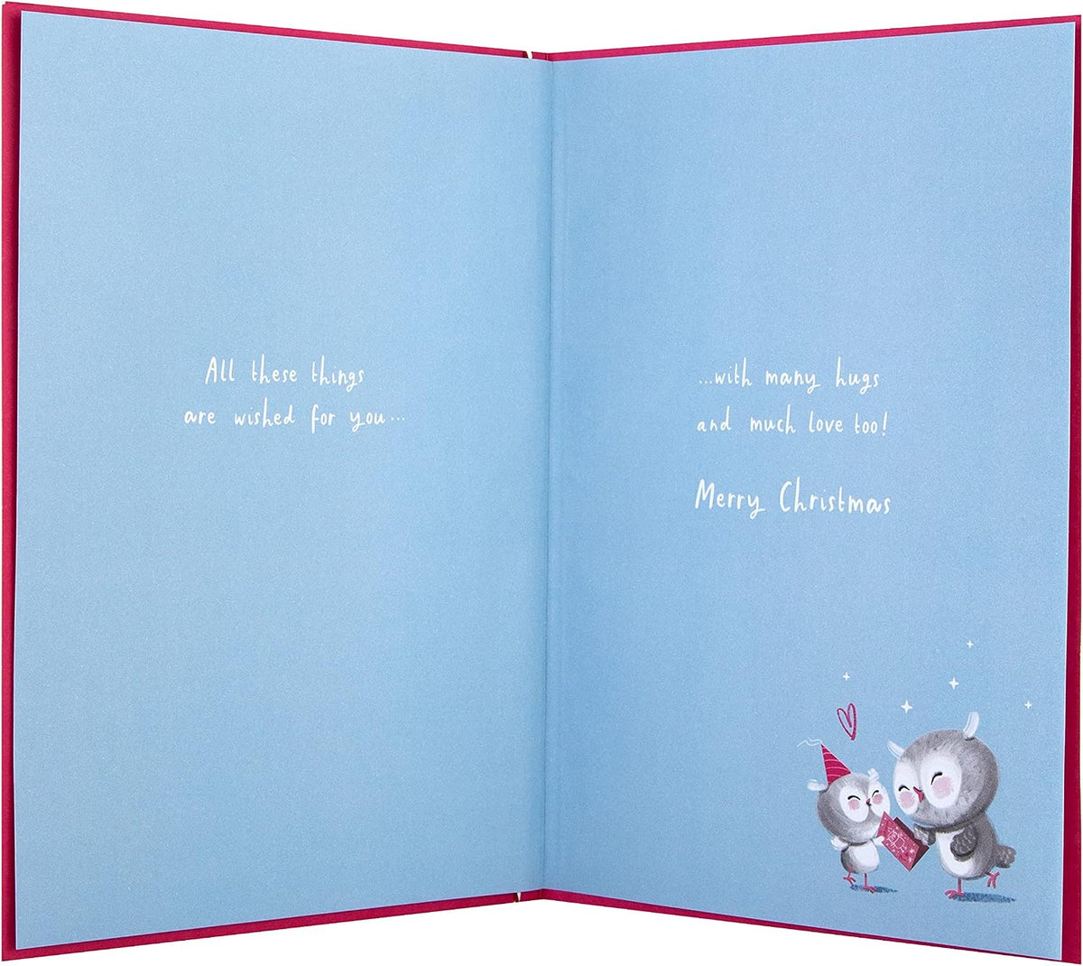 Cute Illustrated Owls Design Mum Christmas Card