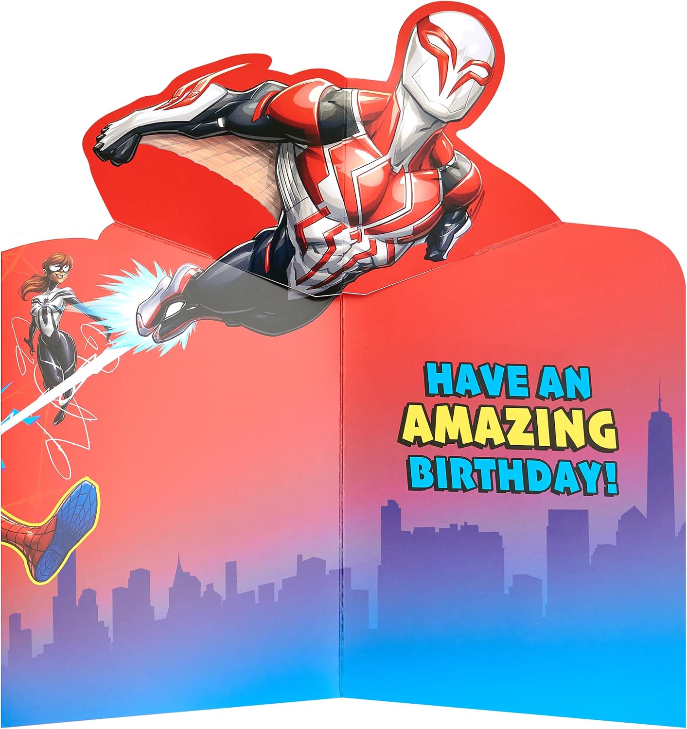 Marvel Spiderman Pop Up Design 4th Birthday Card