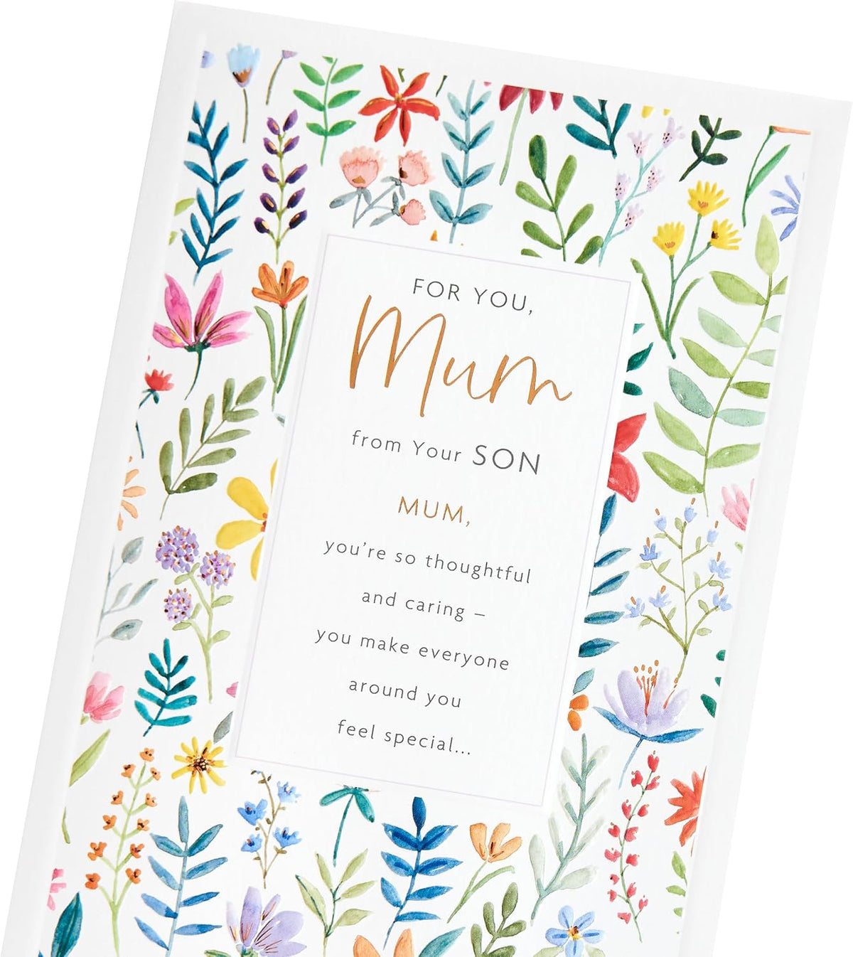 Floral Design With Panel Mum Birthday Card From Son