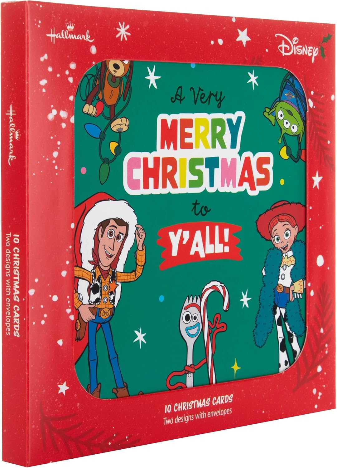 Disney Toy Story Pack of 10 in 2 Fun Designs Christmas Cards