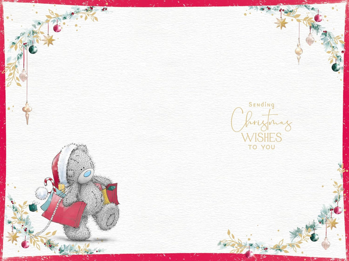 Bear Pushing A Present In The Snow Brilliant Brother Christmas Card