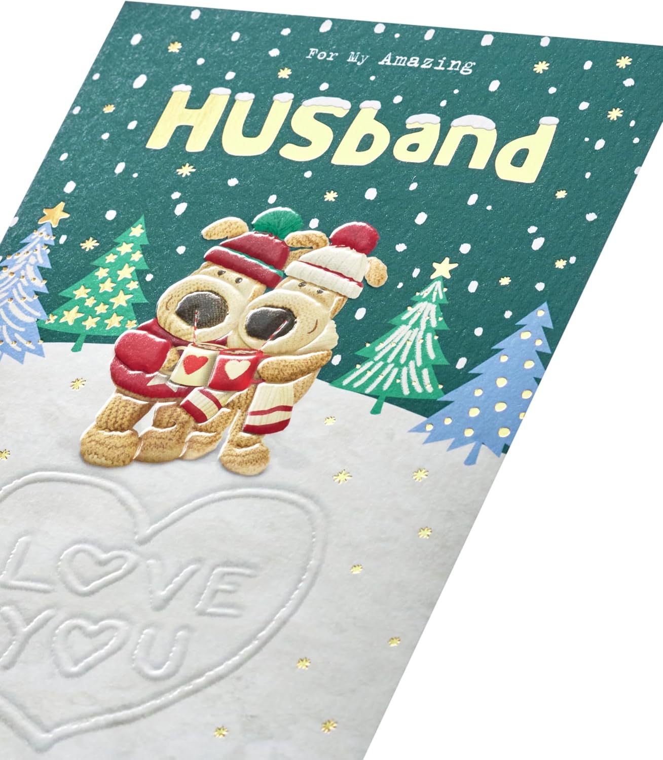Boofles with Mugs Cute Design Husband Christmas Card