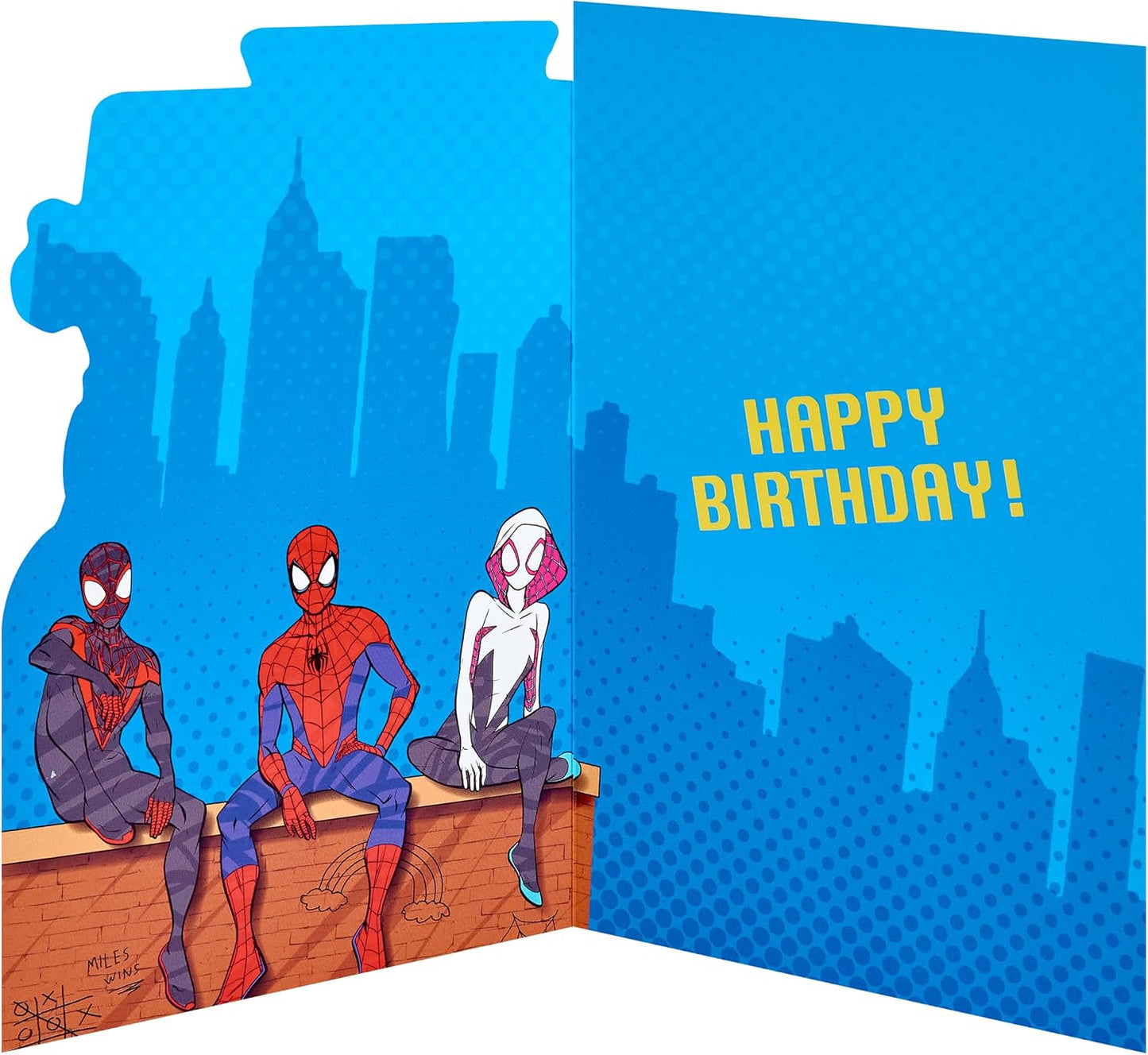 Marvel Miles & Spider Man in City Design Nephew Birthday Card