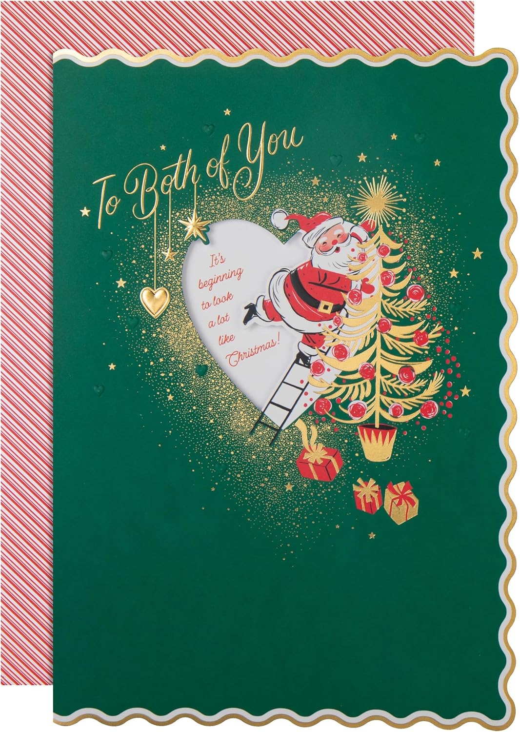 Santa Tree Design To Both of You Christmas Card