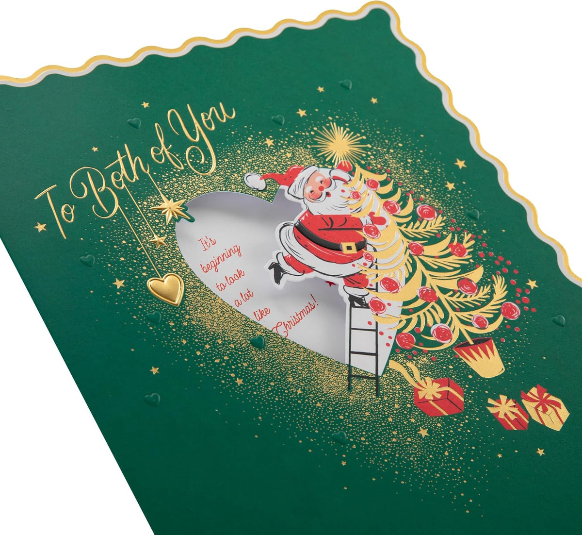 Santa Tree Design To Both of You Christmas Card