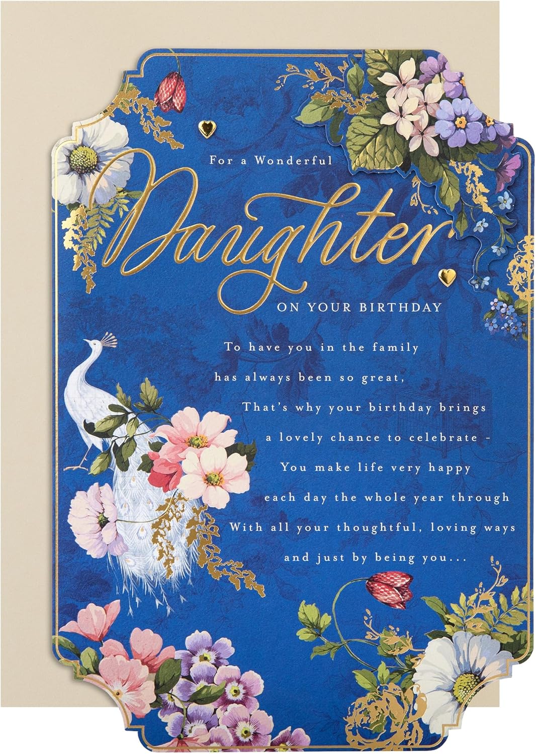 Traditional Floral Design with Heartfelt Verse Daughter Birthday Card