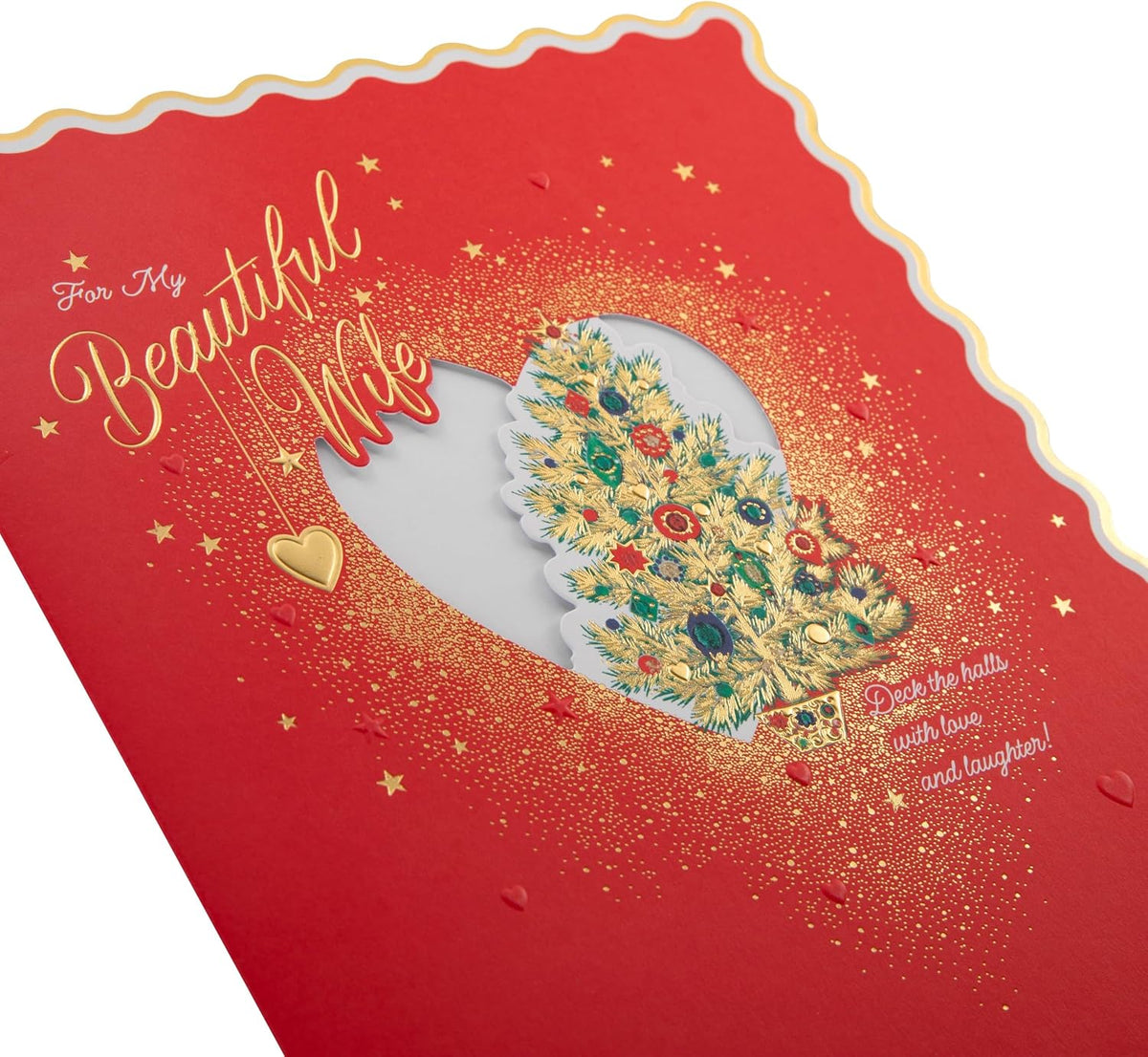 Traditional Tree Design Wife Christmas Card