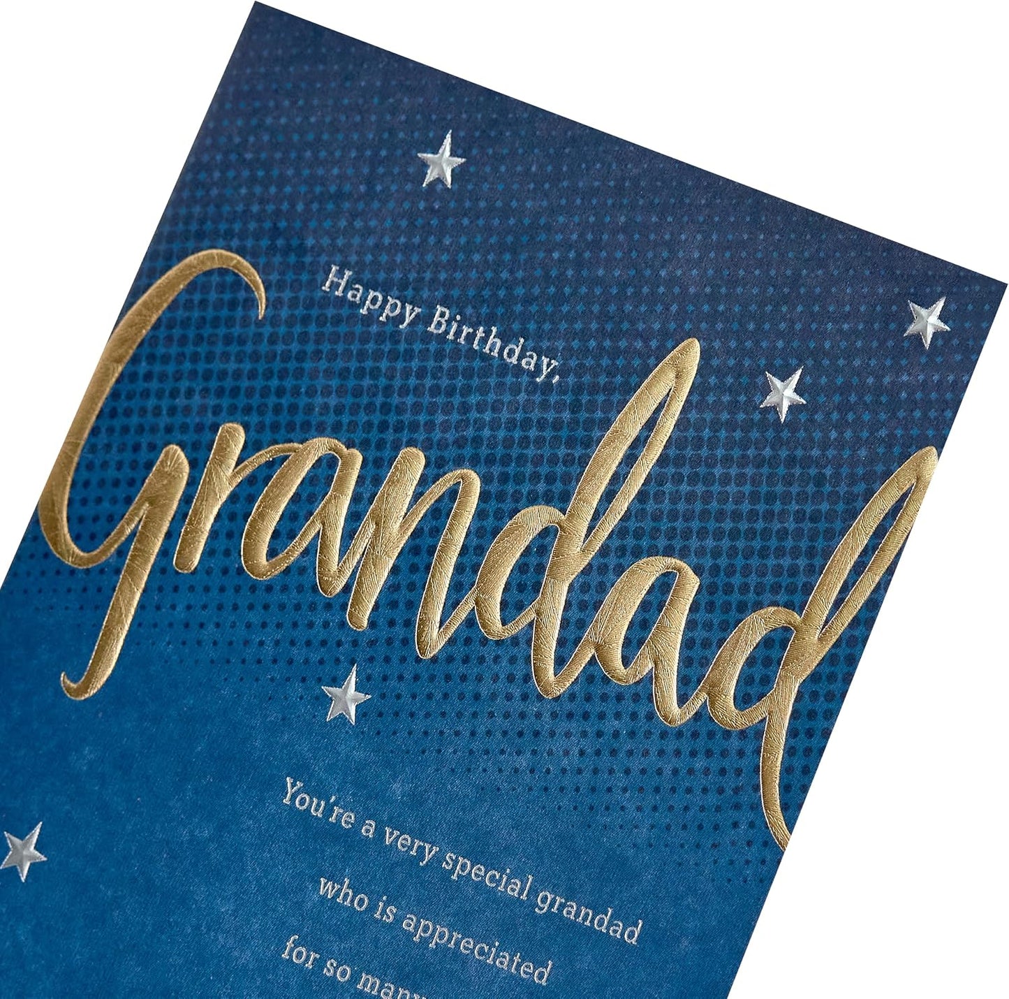 Lettering with Stars Design Grandad Birthday Card