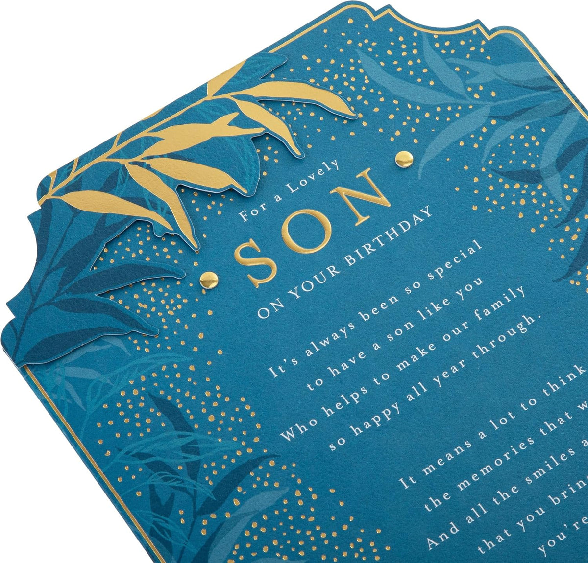 Maurice Moore Blue Traditional Floral Design with Heartfelt Verse Son Birthday Card