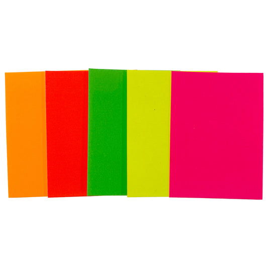 Pack of 1920 Assorted Coloured Neon Fluorescent Rectangle Shape 100 x 75mm