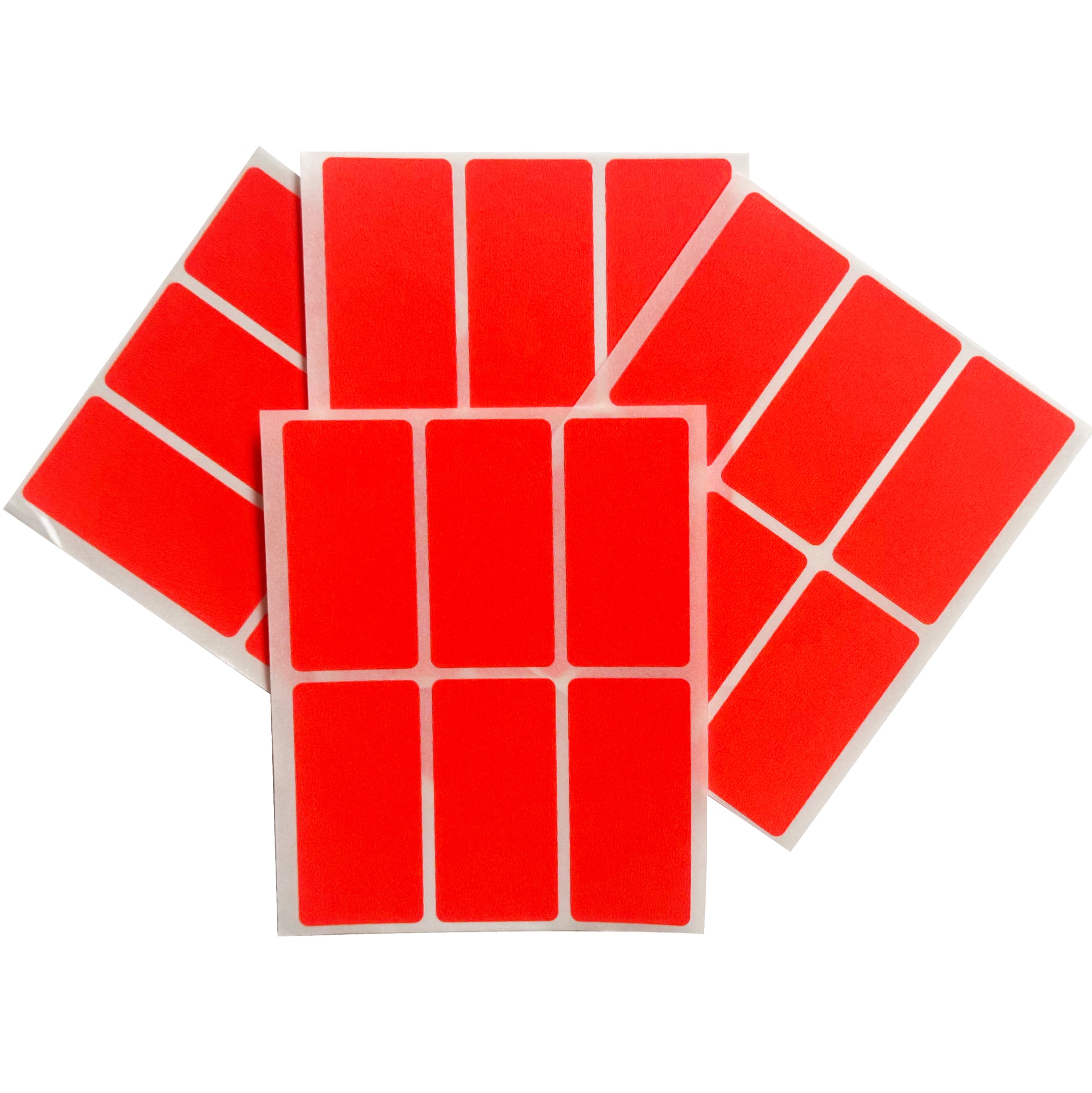 Pack of 240 Fluorescent Red 25x50mm Rectangular Labels - Adhesive Stic ...
