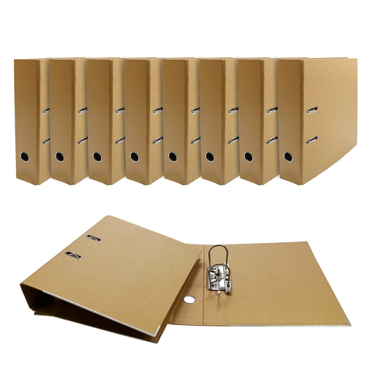Pack of 5 A4 Kraft Paperboard Lever Arch Files