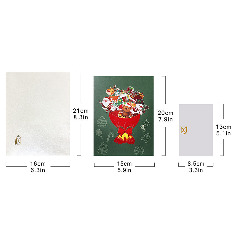 Santa & Holiday Icons Festive 3D Pop Up Christmas Card