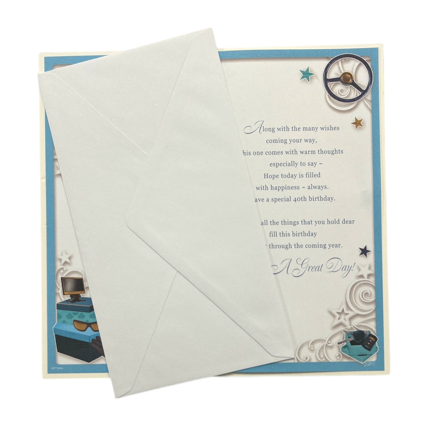 Age 40 Male Car Design Opacity Birthday Card