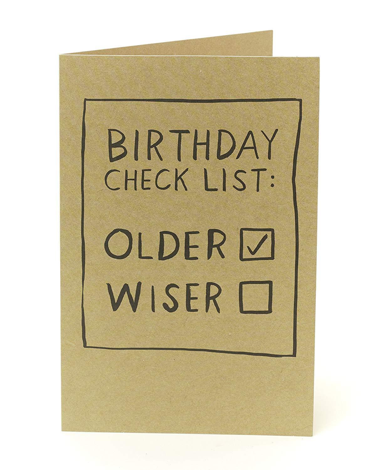 Funny Humorous Birthday Card - Birthday Checklist 