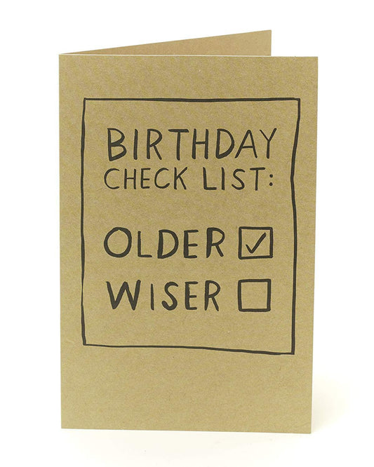 Funny Humorous Birthday Card - Birthday Checklist 