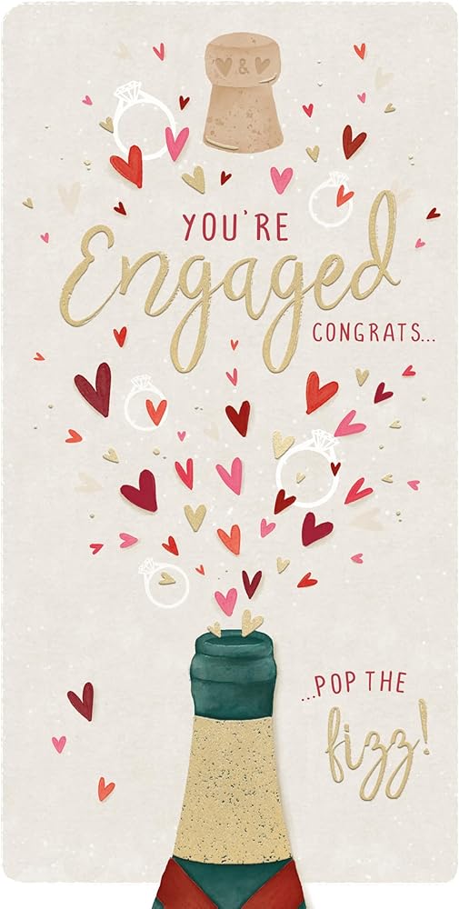 Bottle Of Bubbly Luxury Engagement Congratulations Card