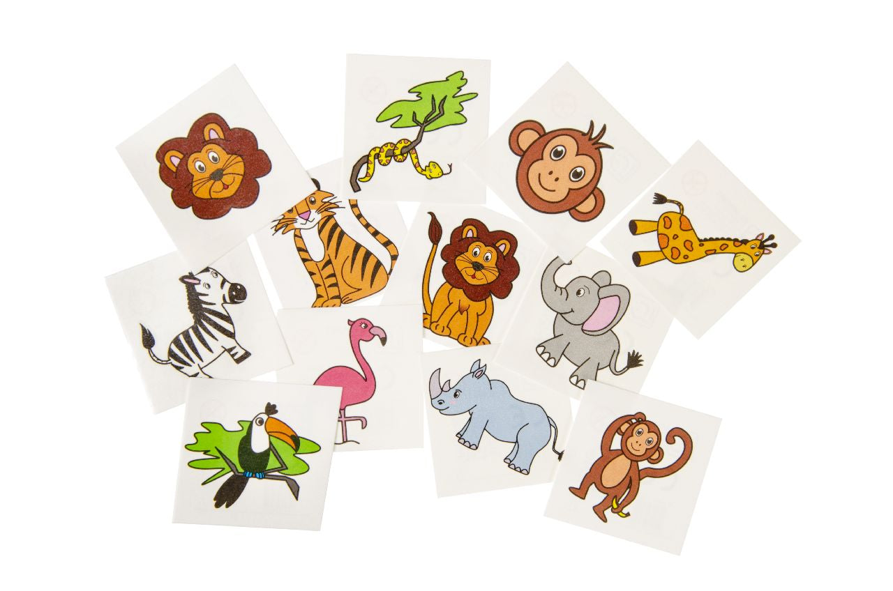 Pack of 10 Pre Filled Wild Animal Theme Kids Party Favour Bags – Gift Bags with Reusable Cup & Themed Toys