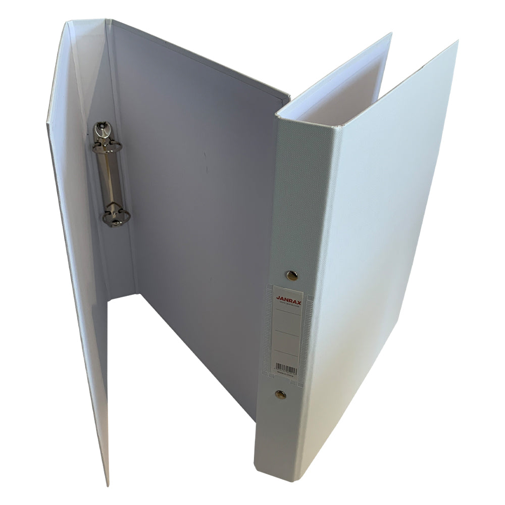 Pack of 3 A4 White Paper Over Board Ring Binders by Janrax