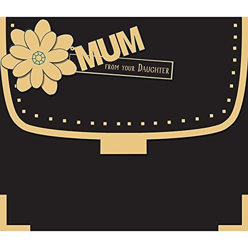 Mum From Your Daughter Pretty Black and Gold Handbag Mother's Day Card