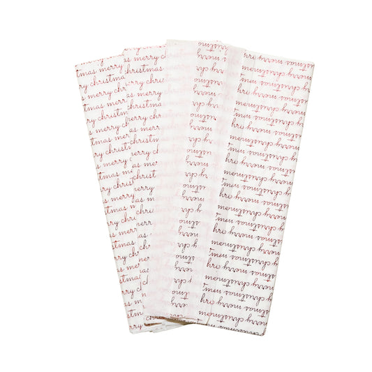 20 x Pack of 10 Merry Christmas Luxury Red Metallic Plastic-Free 18gsm Tissue Paper Sheets 50x70cm - Patterned Tissue Paper for Xmas, New Year, Party, Wedding, Birthday Packing Present Gift Box DIY Art Crafts