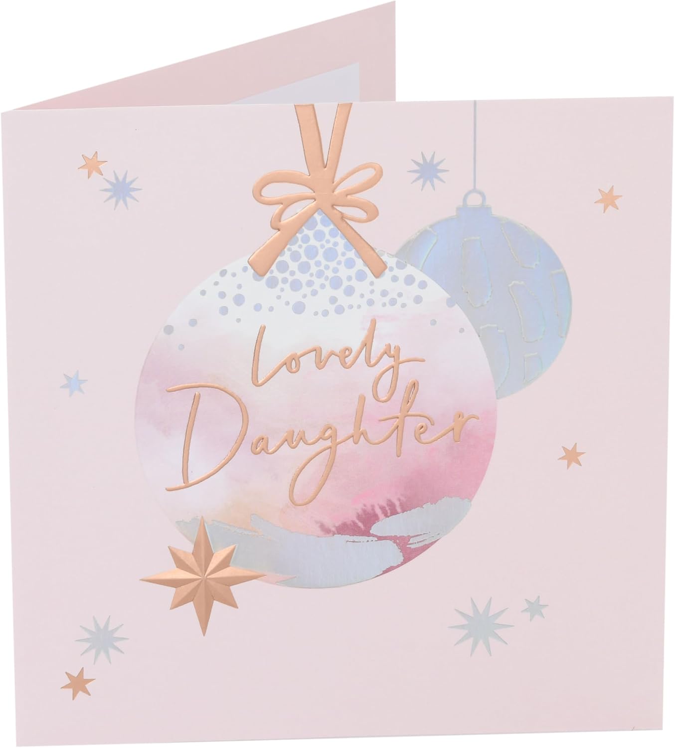 Festive Baubles Design Daughter Christmas Card