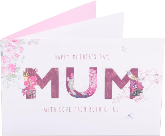 Pink Floral Design Mother's Day Card For Mum From Both of Us