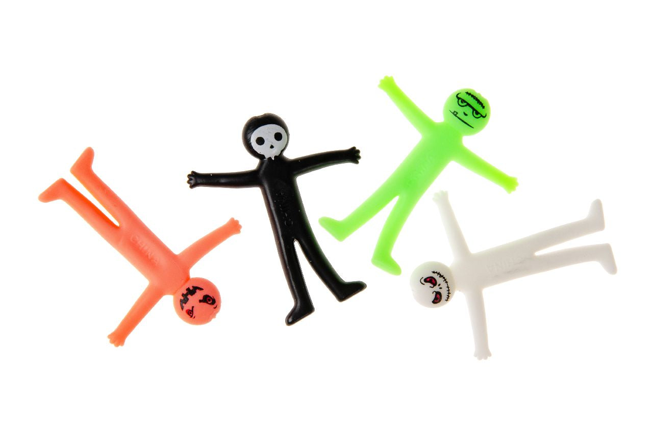 Pack of 12 Halloween Stretchy Smile Face Figures