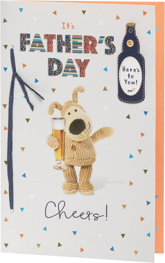 Boofle Holding Glass of Beer Father's Day Card