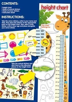 Children's Height Chart with over 40 Stickers