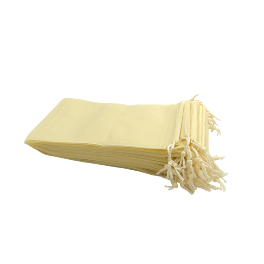 Pack of 100 Ivory Coloured 35x25cm Non-Woven Drawstring Bags