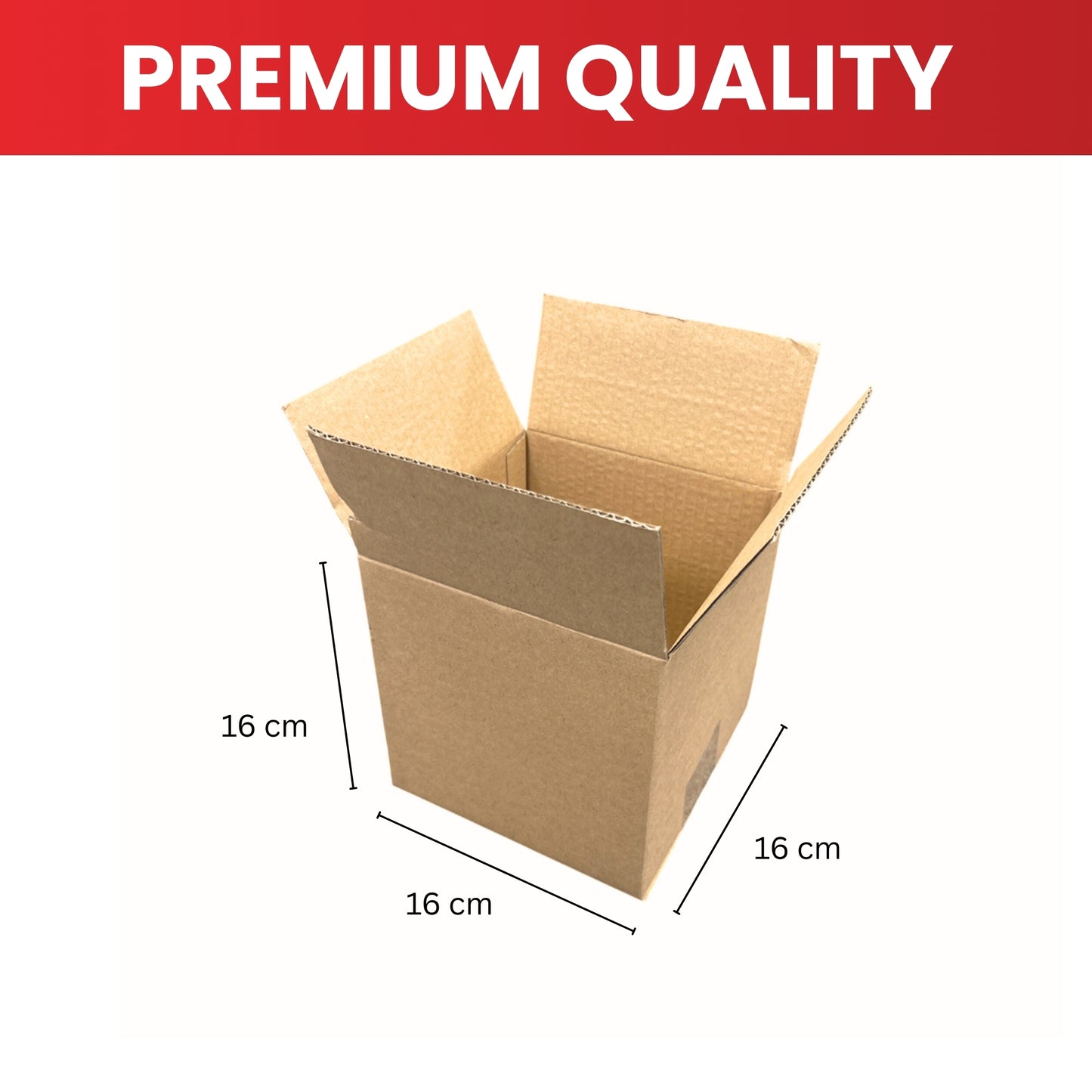 Pack of 10 Cardboard Packing Boxes 16x16x16cm — 3mm Corrugated Flute