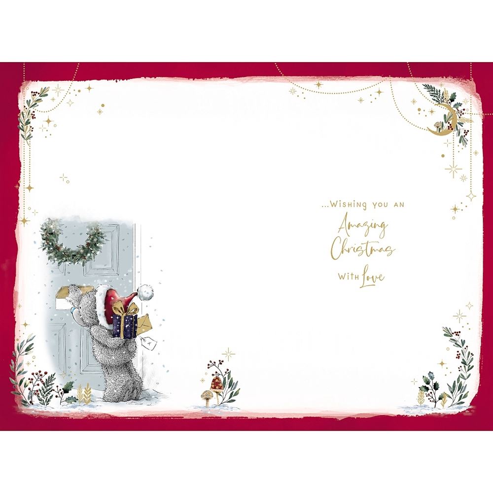 Bear Wrapping Gifts Cousin Christmas Card