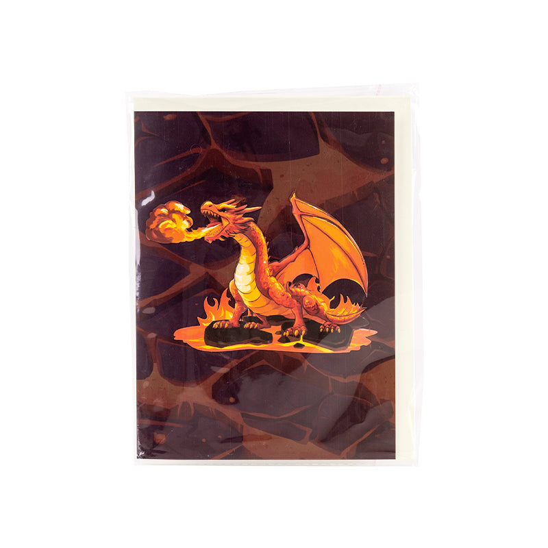 Rock Cracked Fire Breathing Dragon 3D Pop Up Greeting Card - Birthday Father's Valentine