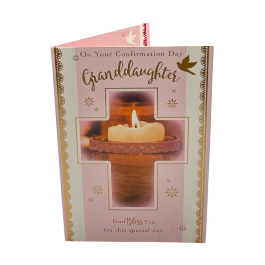 Granddaughter On Your Confirmation Cross & Candle Design Religious Card