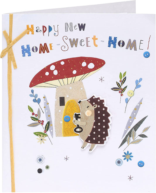 Happy Sweet New Home Hedgehog Congratulations Card