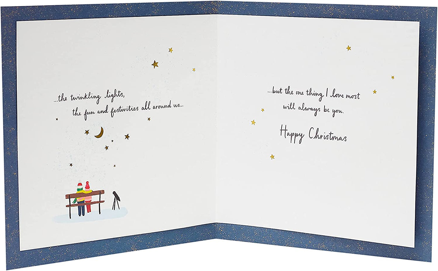 Ice Skaters in Snow Globe for One I Love Romantic Christmas Card