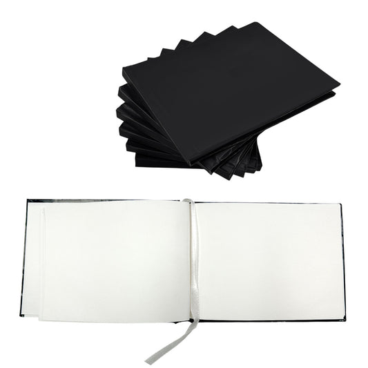 Pack of 24 Plain Cover 100 Pages Black Autograph Books – School Leavers Signature, End of Term Memory Book