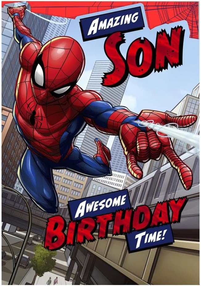 Amazing Son Spiderman Birthday Card