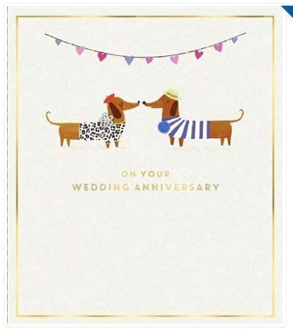 Watermark On Your Anniversary Card Sausage Dogs & Bunting