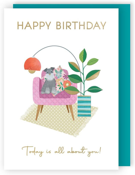 Today Is All About You Paw Some Pooch Contemporary Birthday Card