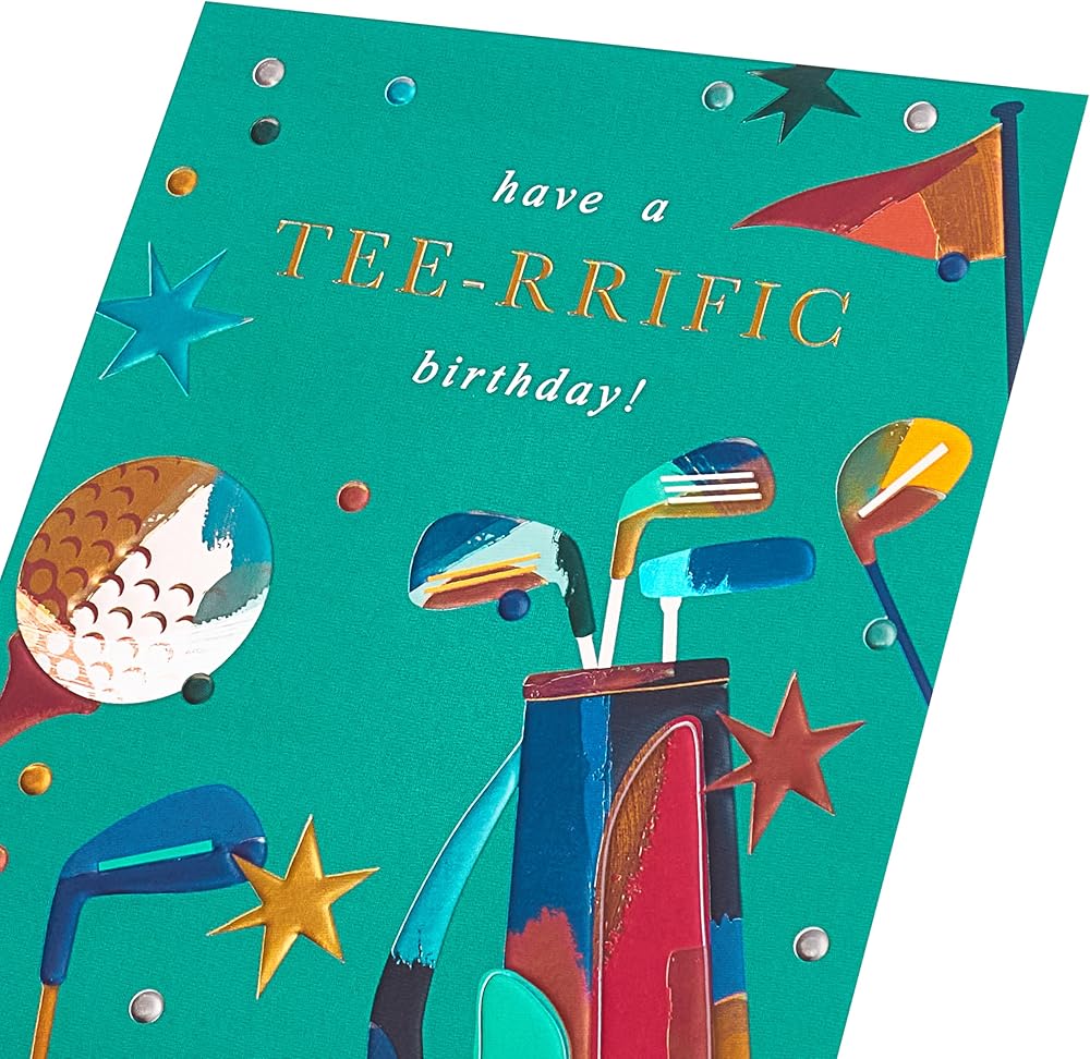 Golf Design Birthday Card