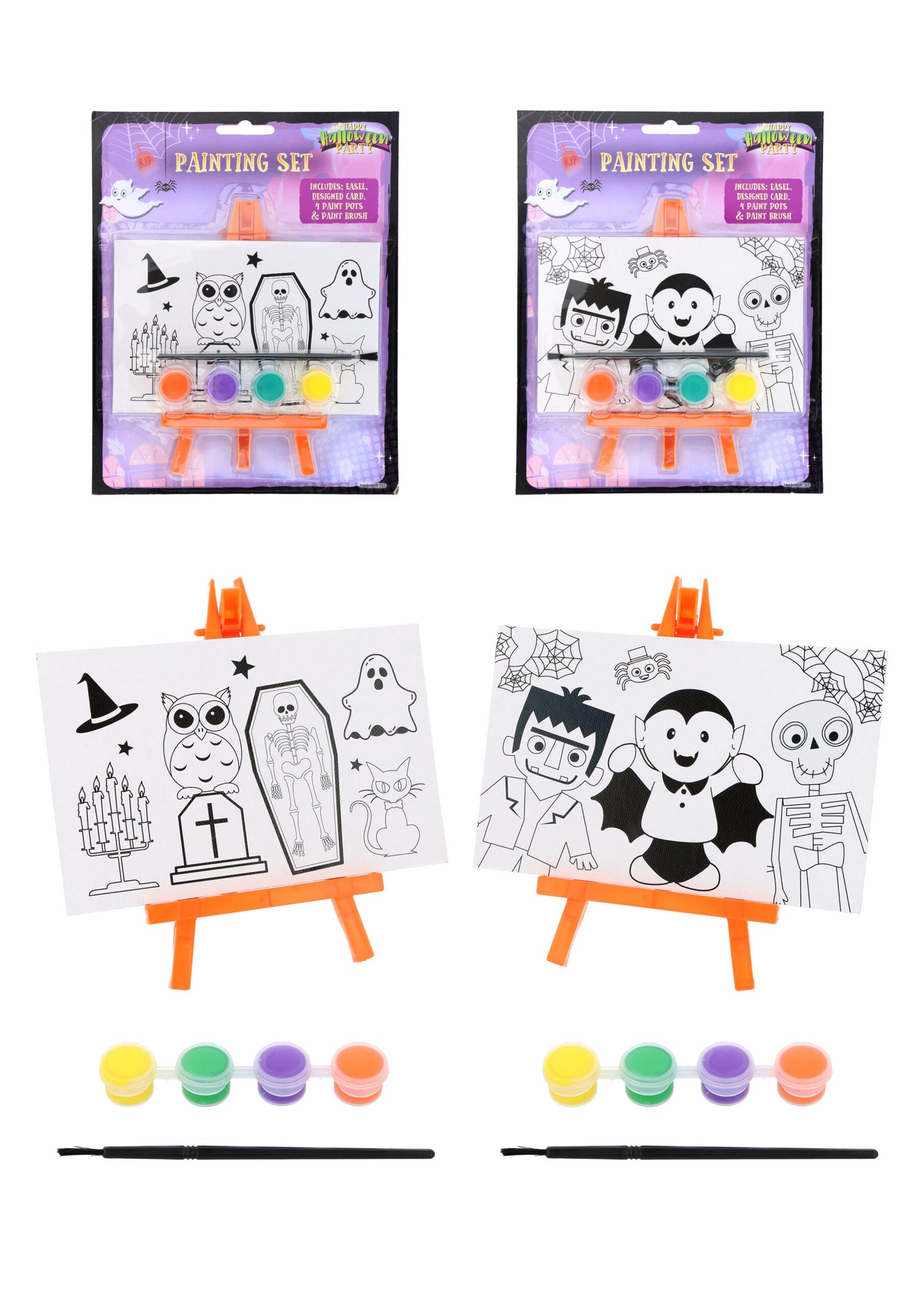 Pack of 12 Mini Halloween Painting Set